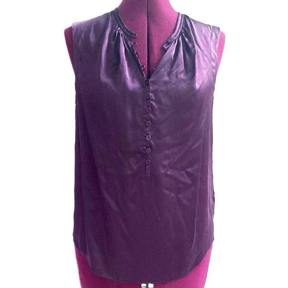 Rebecca Taylor Cassis Silk Charmeuse Top NWT  Jewel Tone Fall Dinner City Blouse - Picture 4 of 16